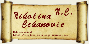Nikolina Čekanović vizit kartica